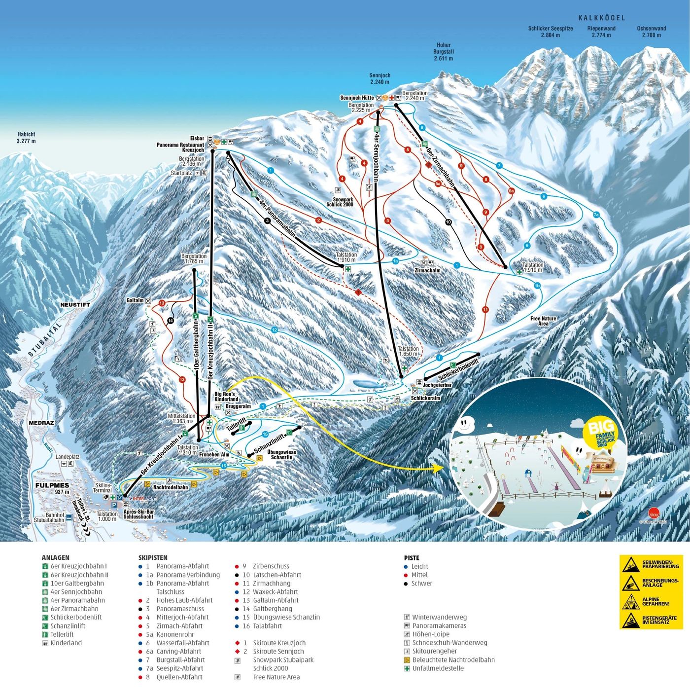 piste map for Stubaital - Schlick 2000