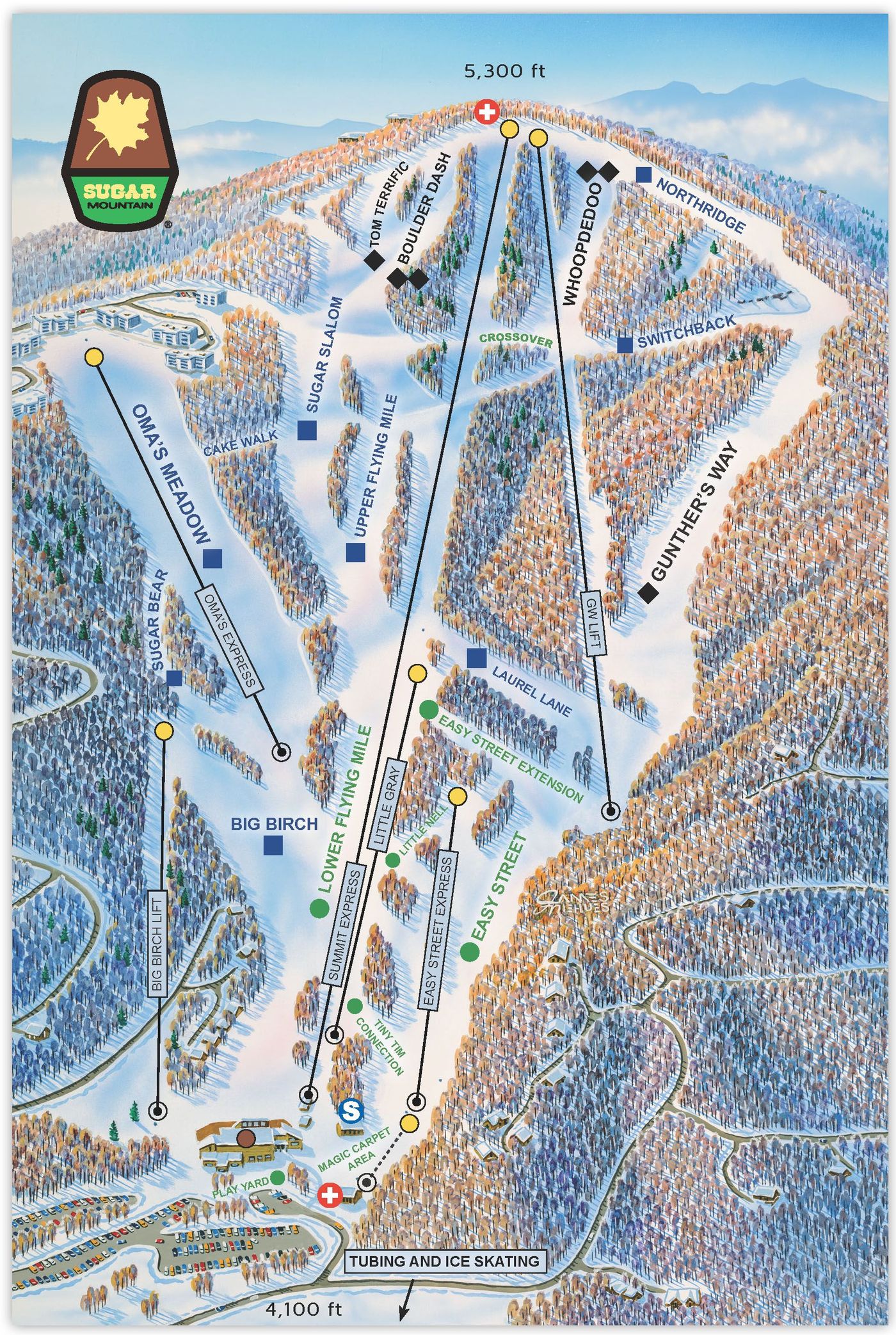 piste map for Sugar Mountain Resort