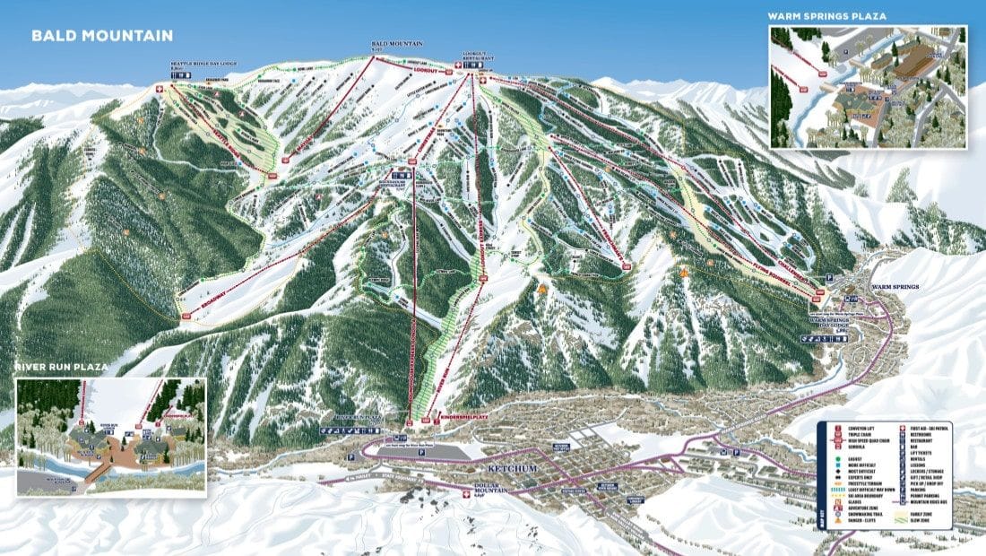 piste map for Sun Valley