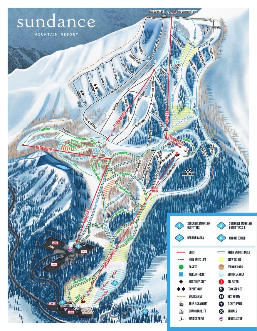 piste map for Sundance