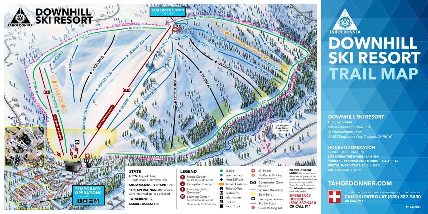 piste map for Tahoe Donner