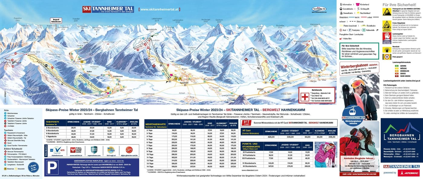 piste map for Tannheim - Neunerköpfle