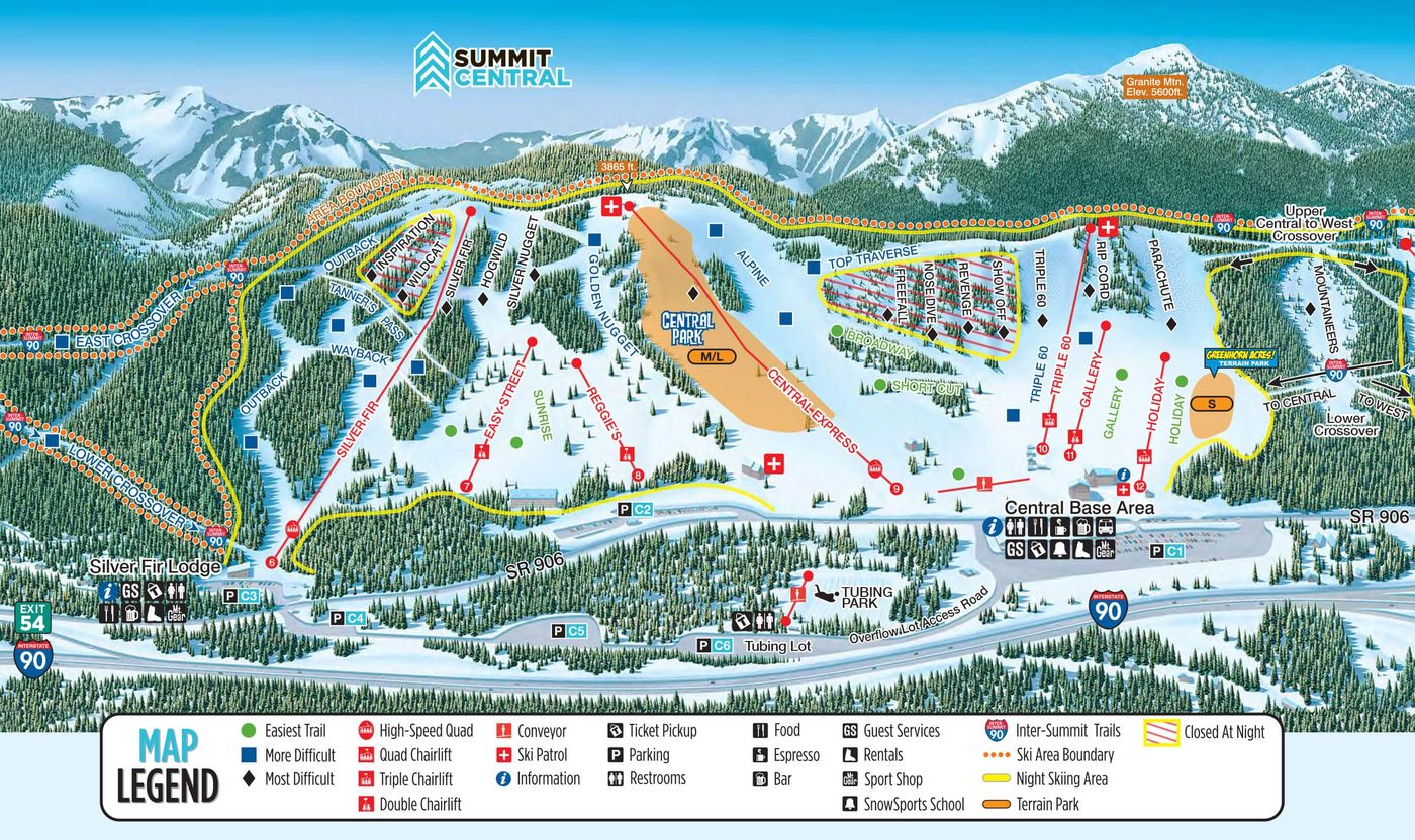 piste map for The Summit at Snoqualmie