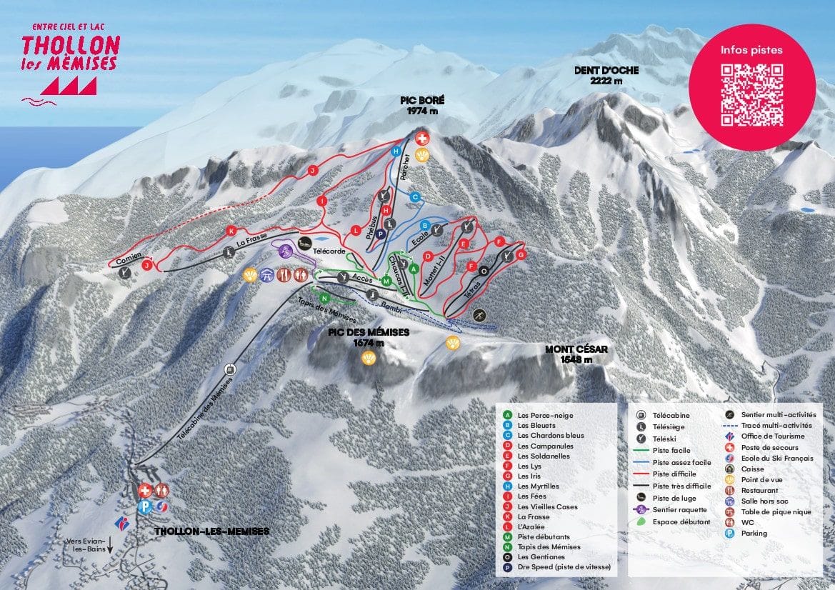 piste map for Thollon les Memises