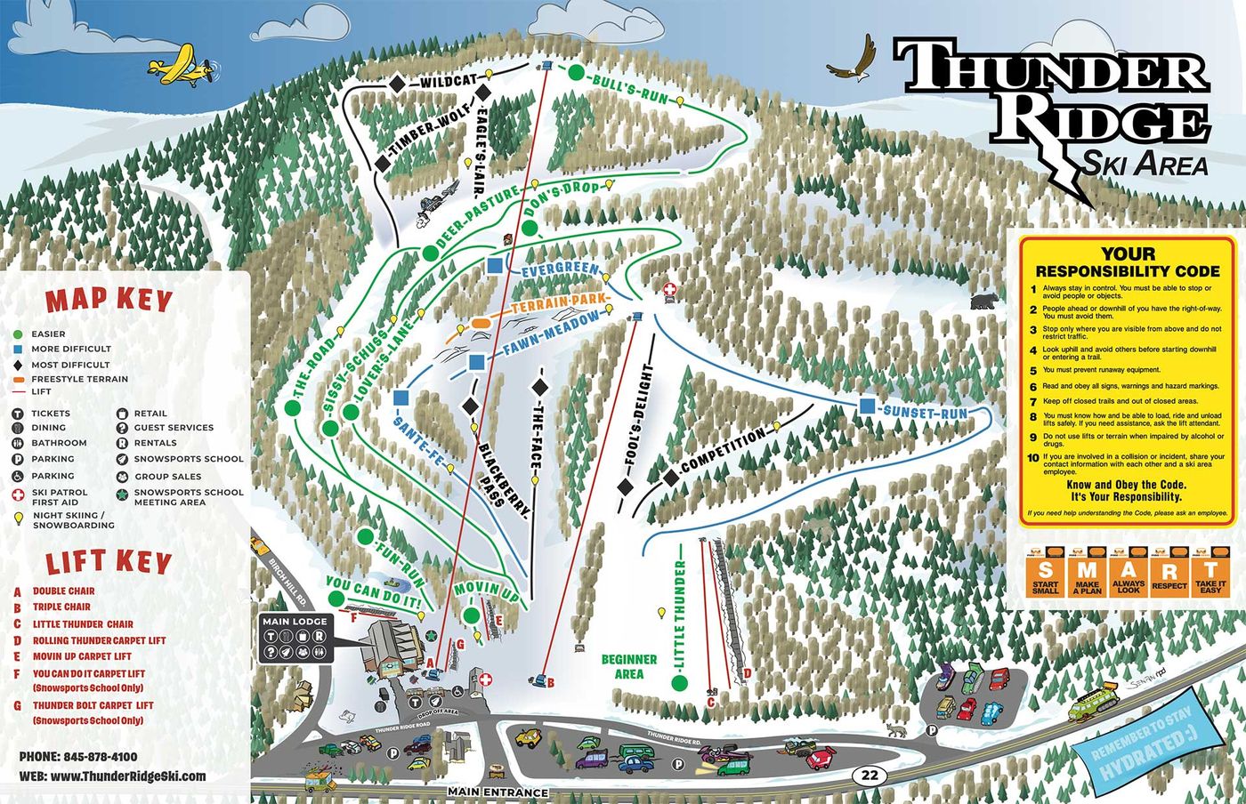 piste map for Thunder Ridge