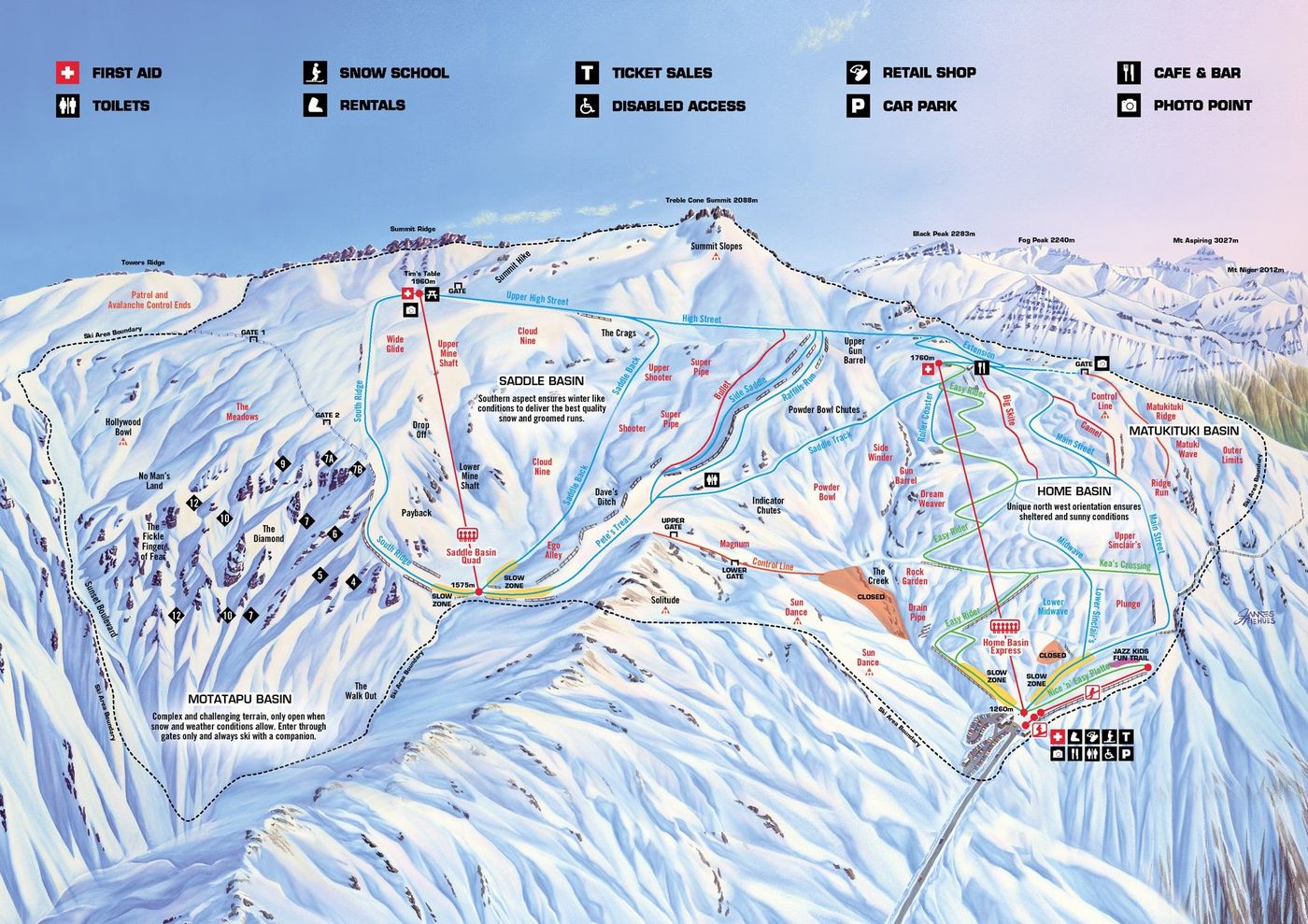 piste map for Treble Cone