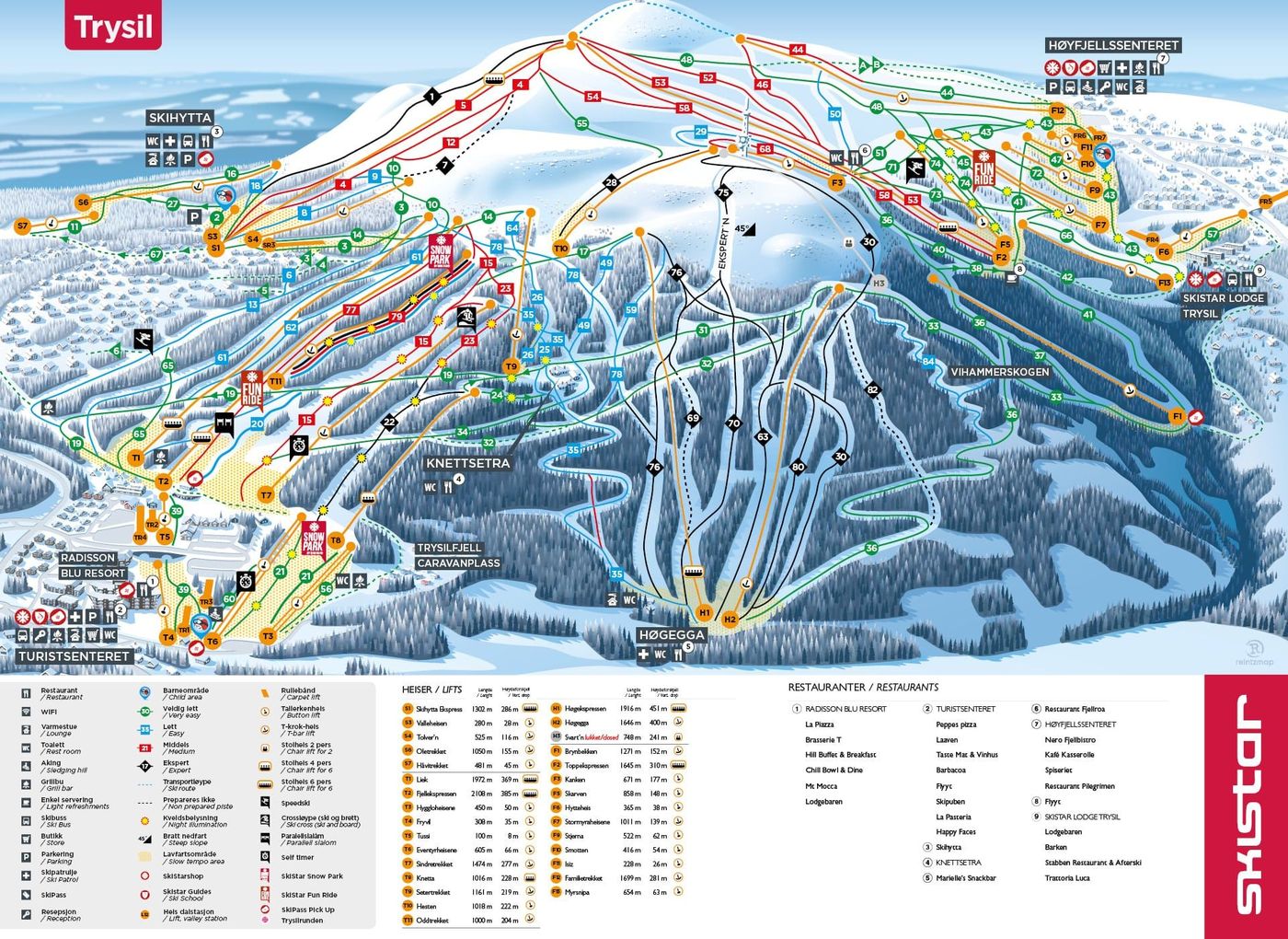 piste map for Trysil