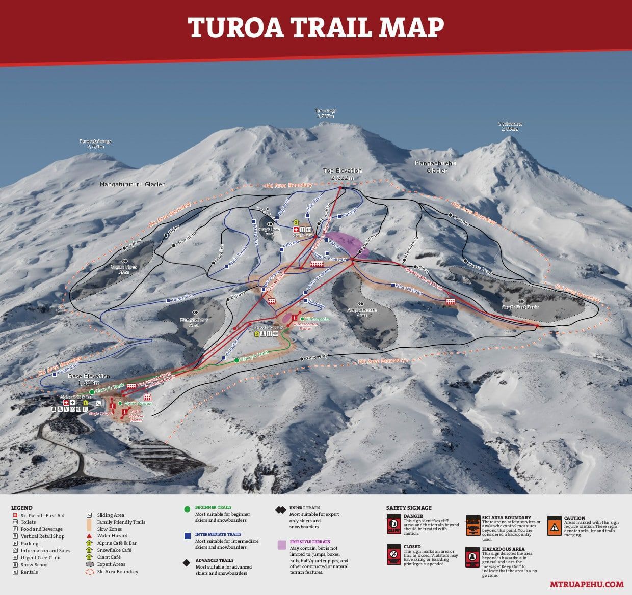 piste map for Turoa