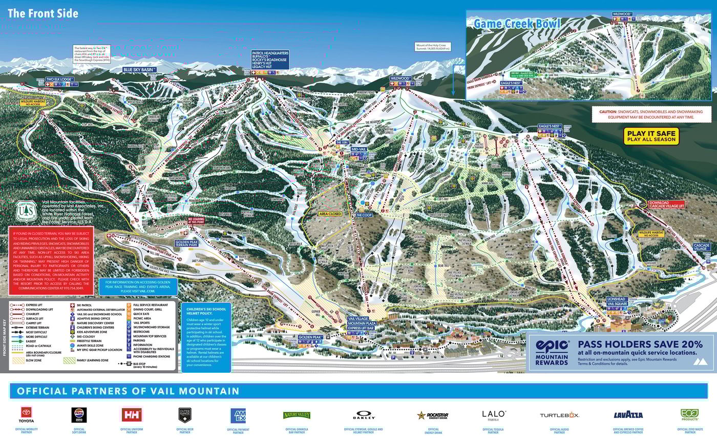 piste map for Vail