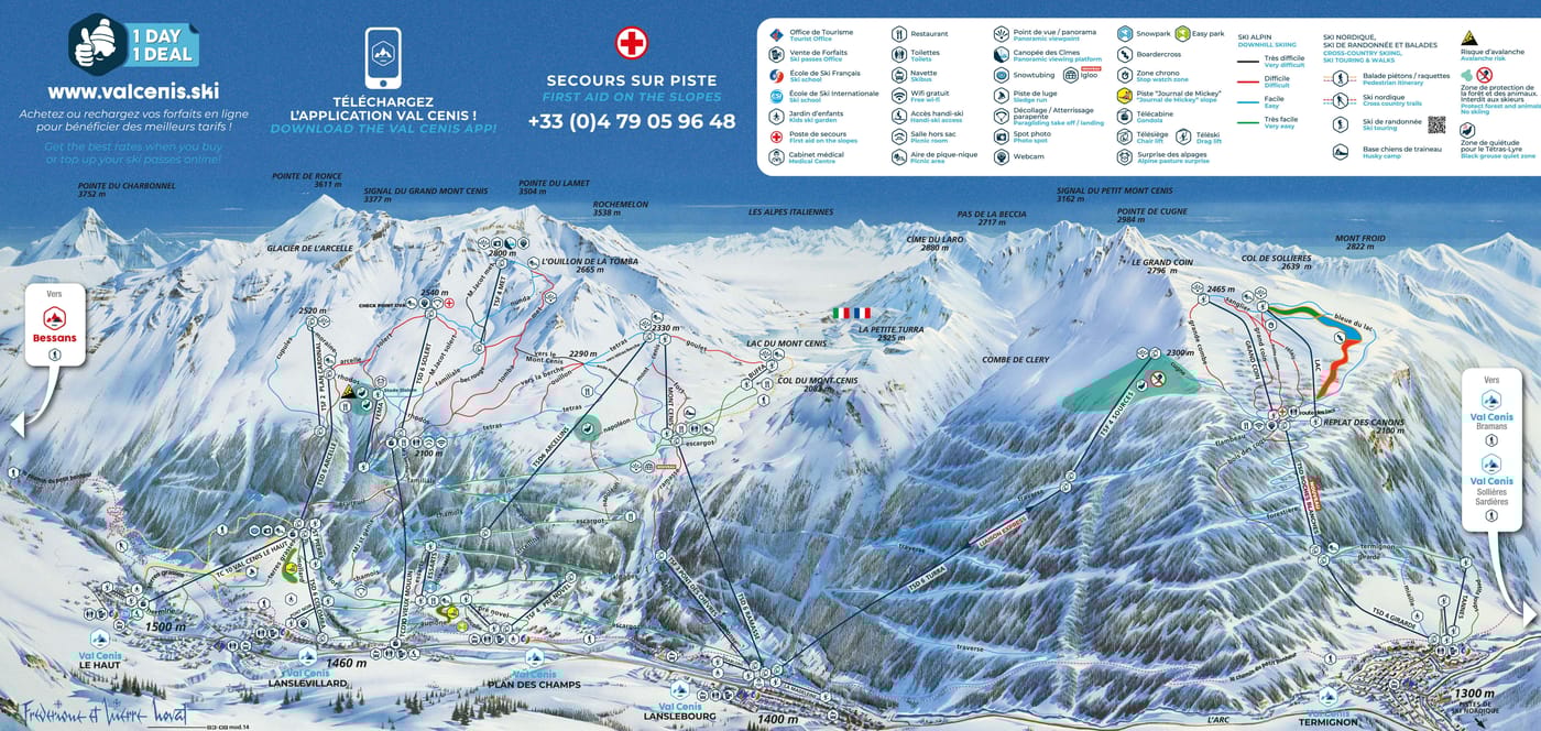 piste map for Val Cenis