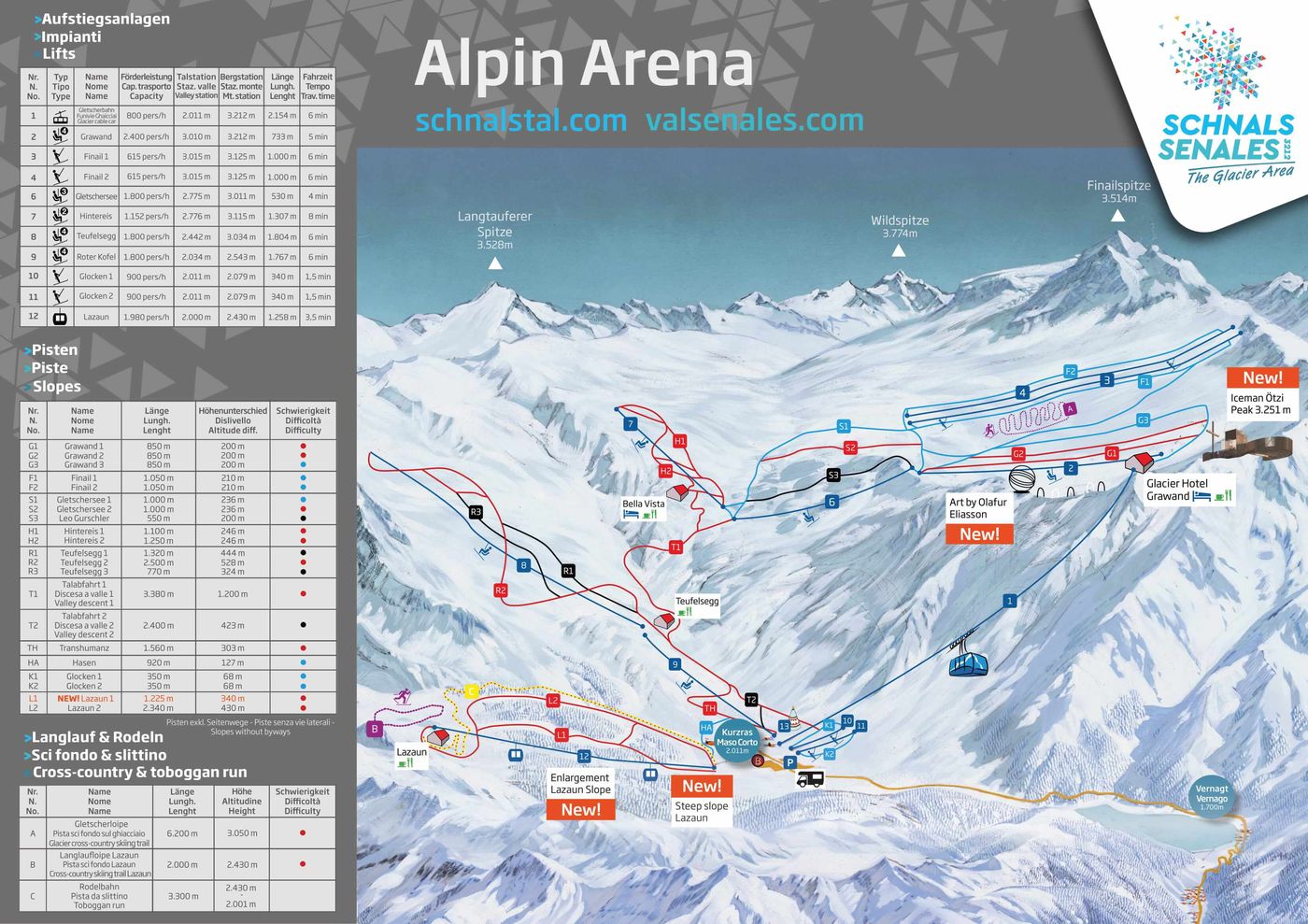 piste map for Val Senales / Schnalstal