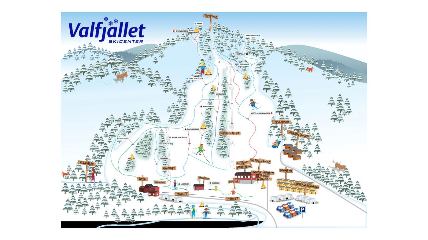 piste map for Valfjället Skicenter