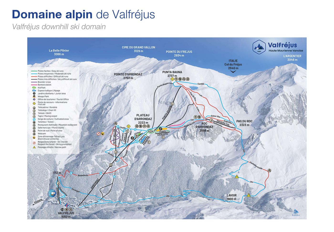 piste map for Valfréjus