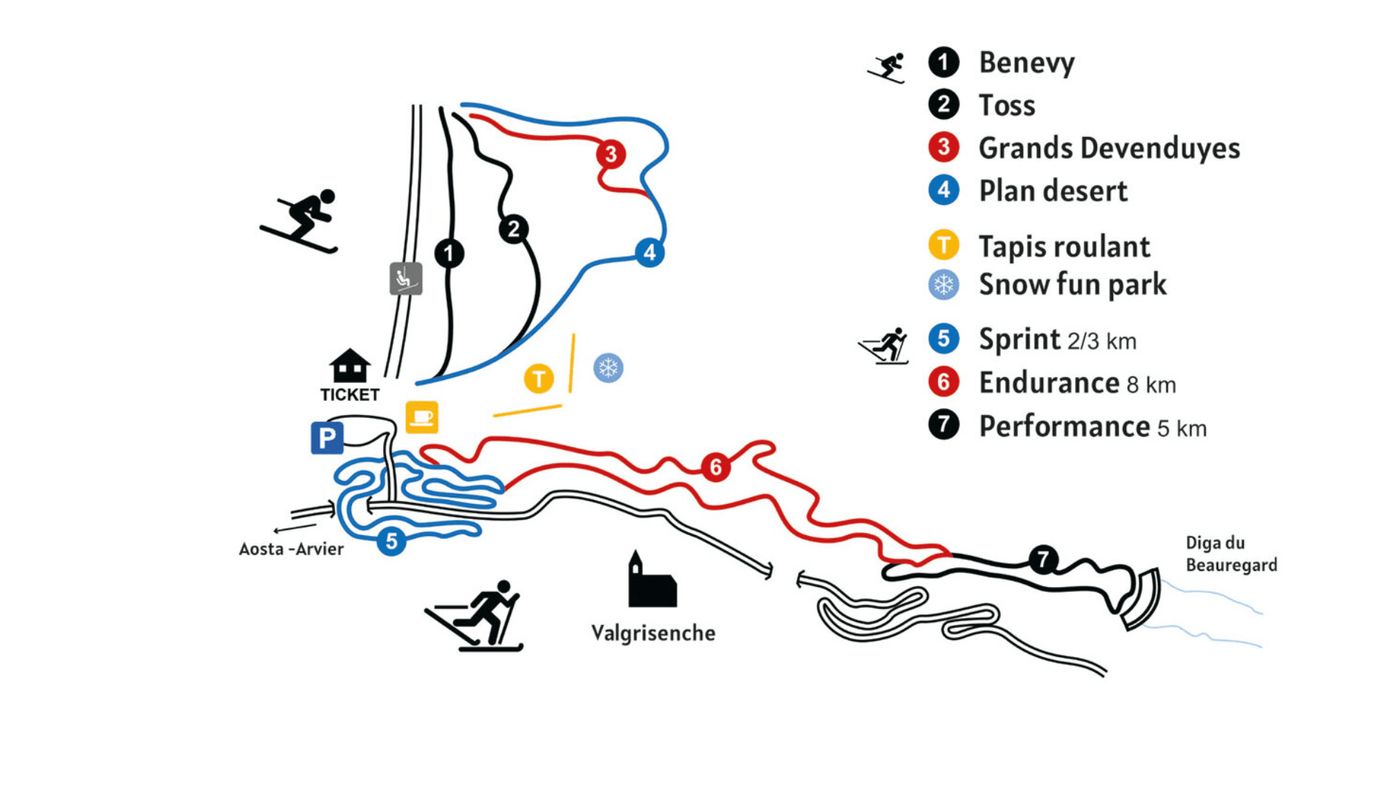 piste map for Valgrisenche