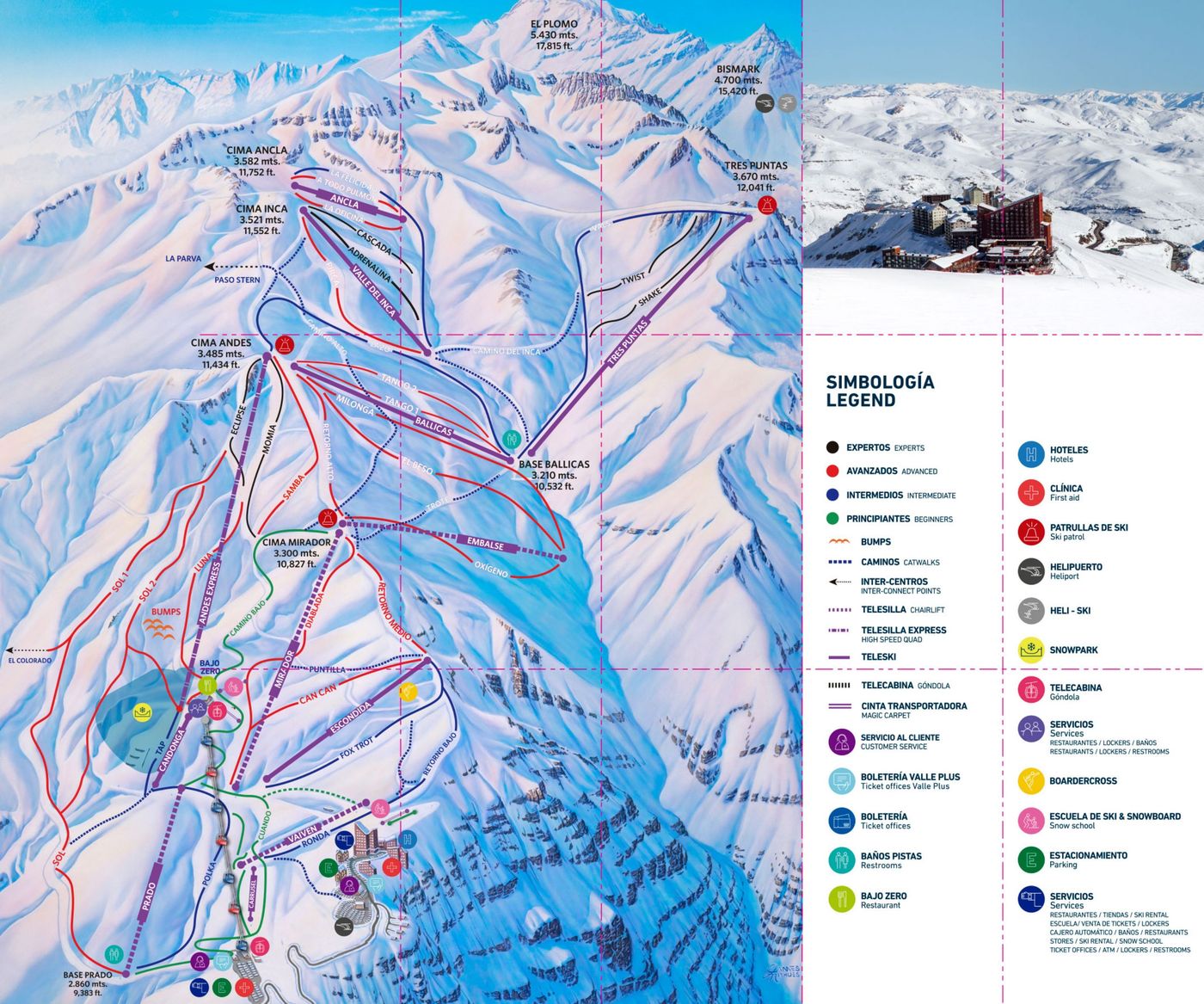 piste map for Valle Nevado