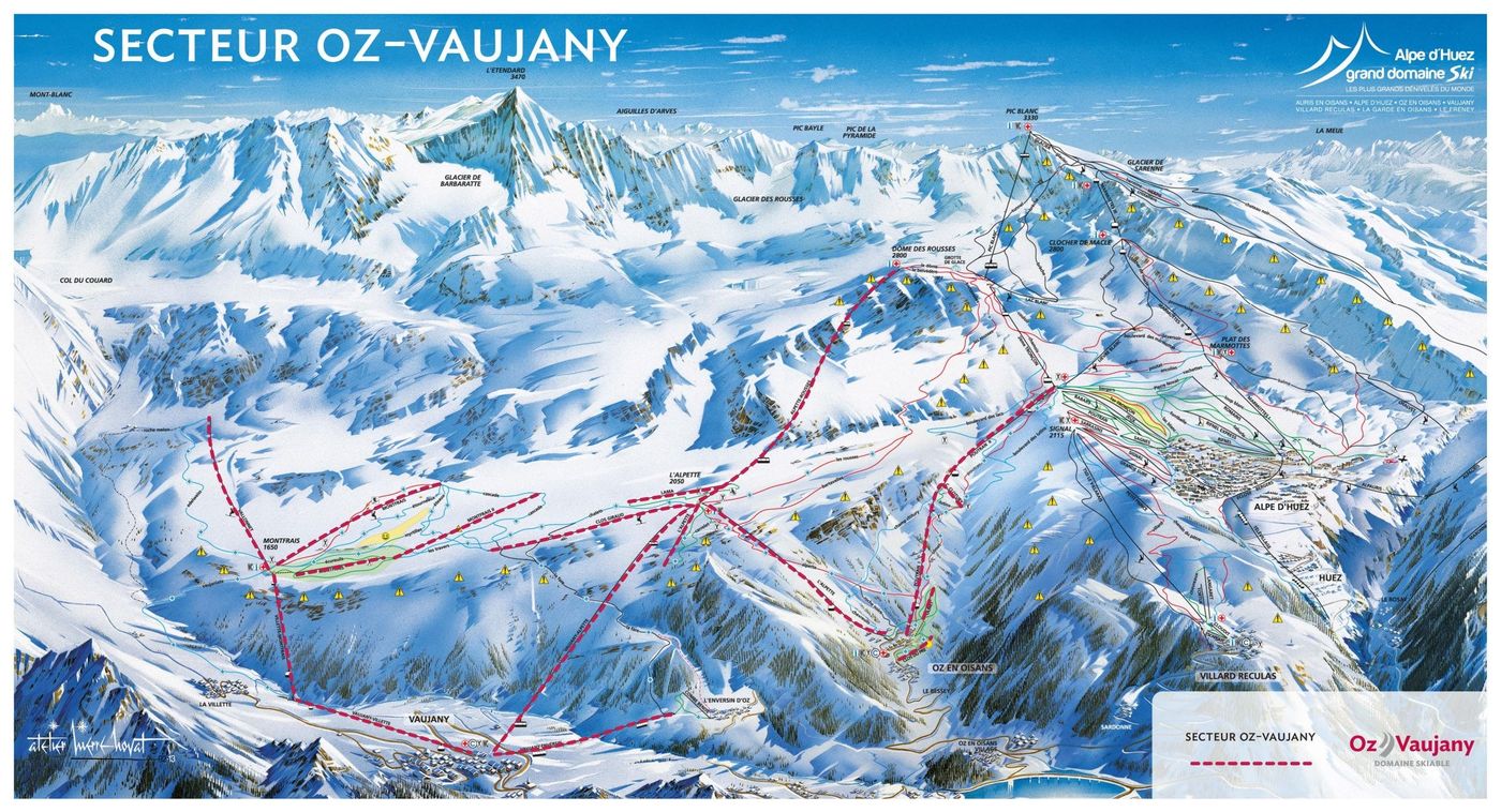 piste map for Vaujany