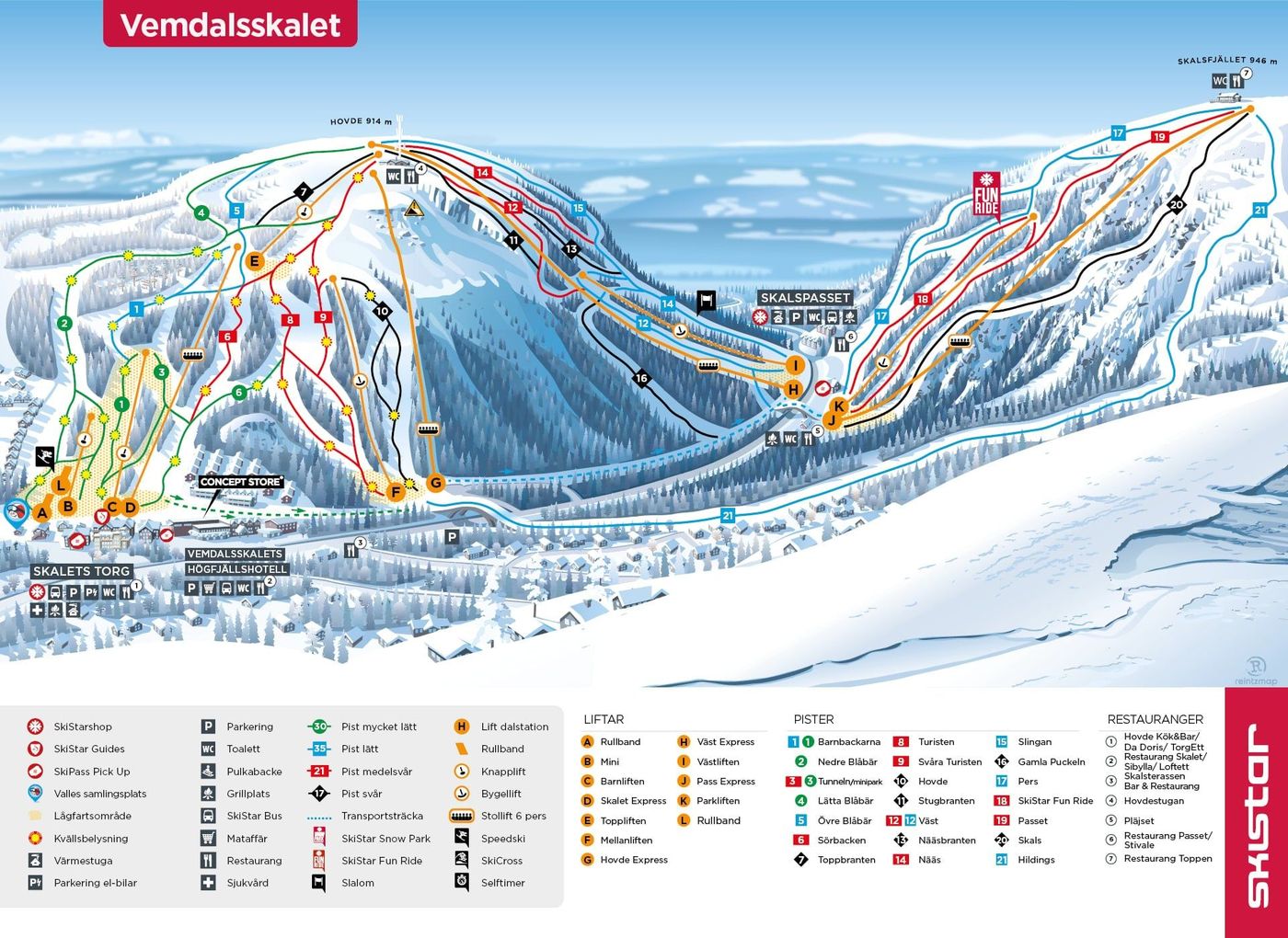 piste map for Vemdalen