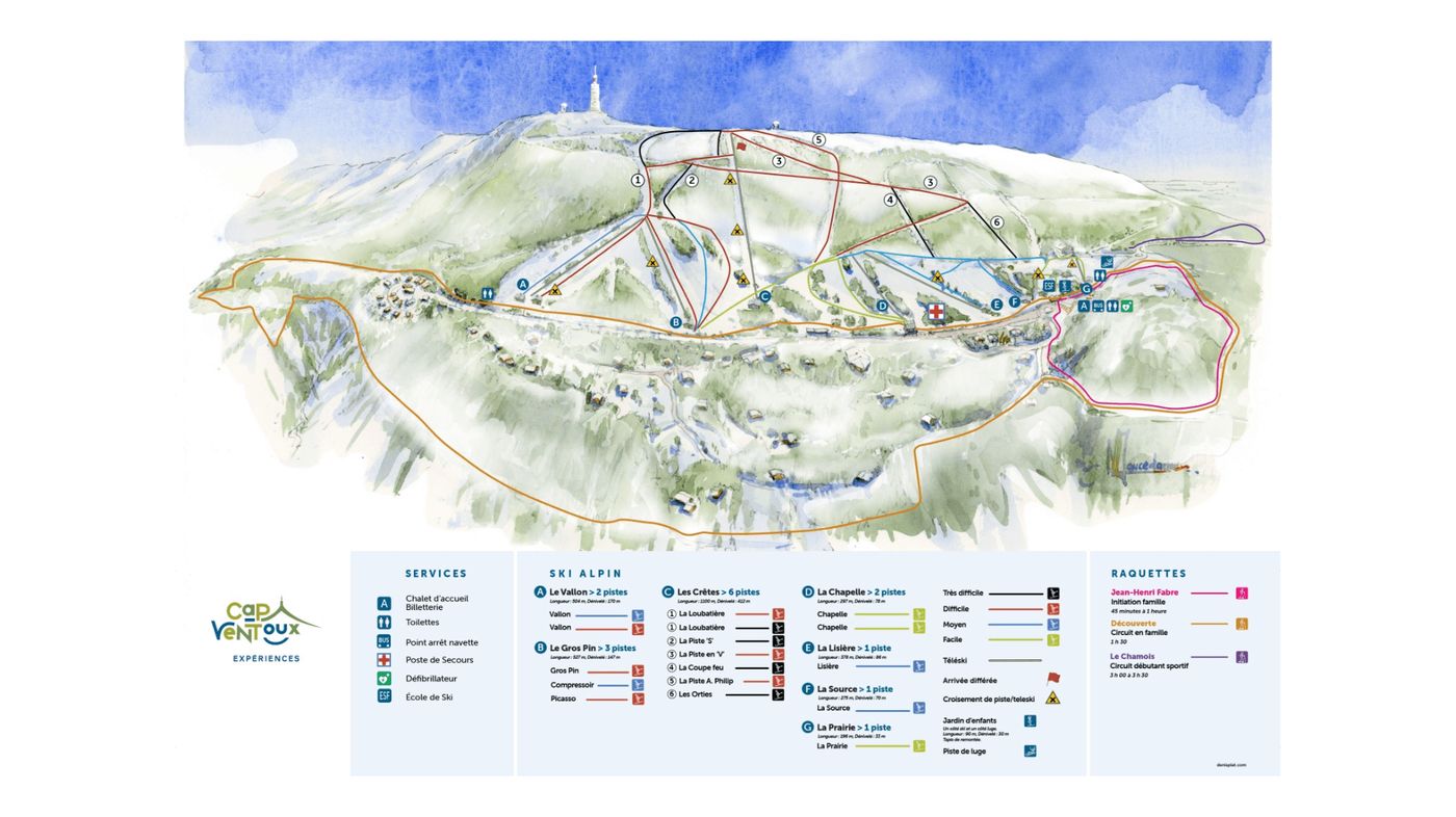 piste map for Ventoux - Mont Serein