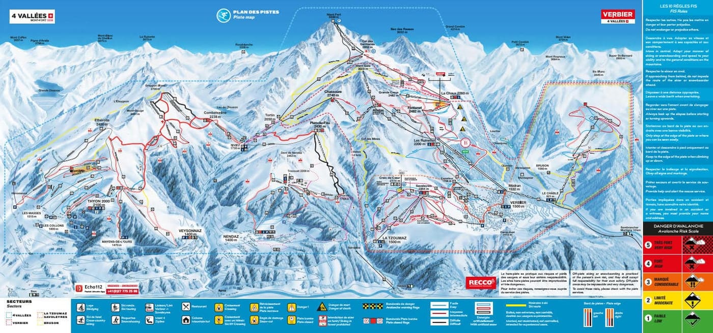 piste map for Verbier