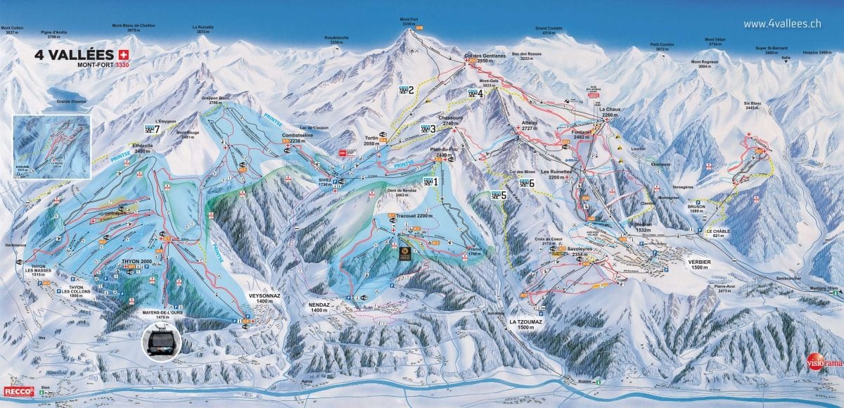 piste map for Veysonnaz