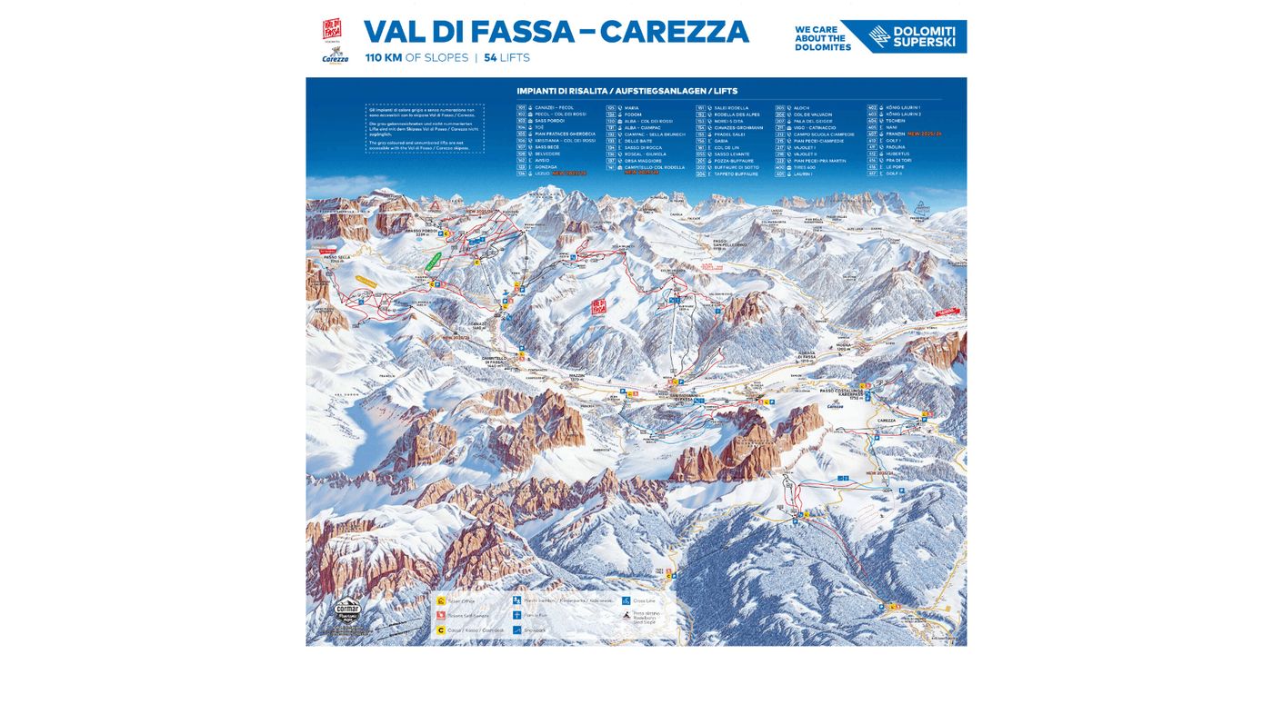 piste map for Vigo di Fassa - Pera - Ciampedie