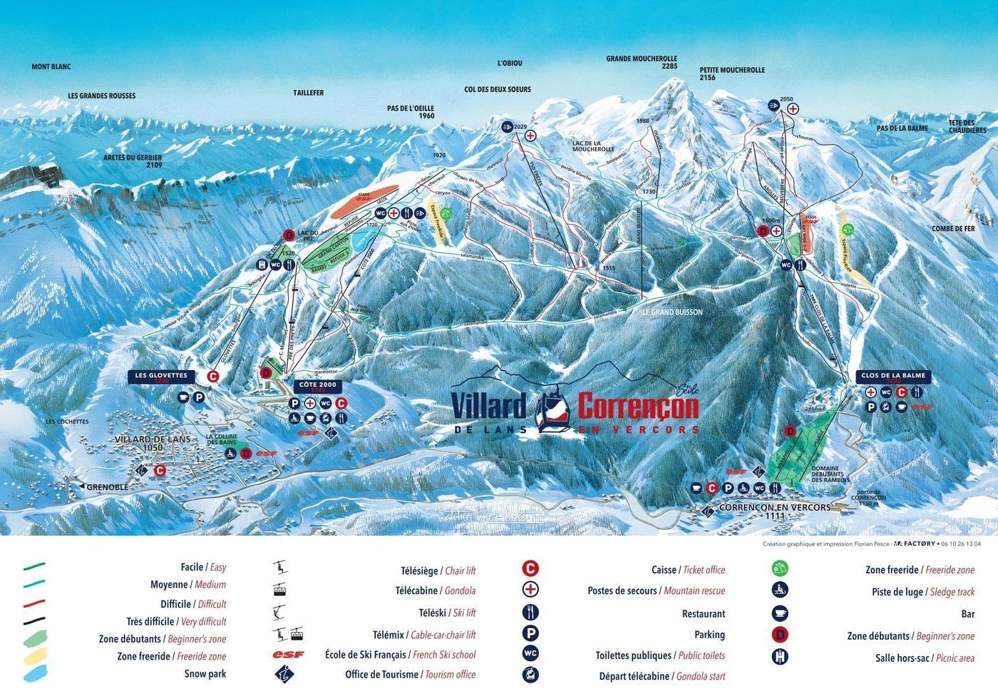 piste map for Villard de Lans