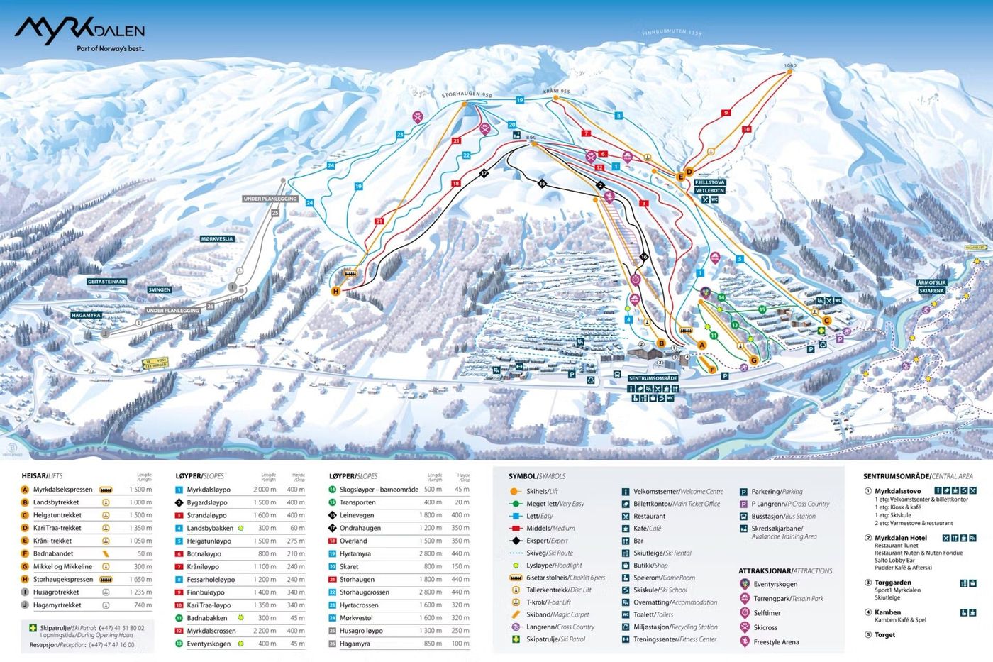 piste map for Voss Fjellandsby - Myrkdalen