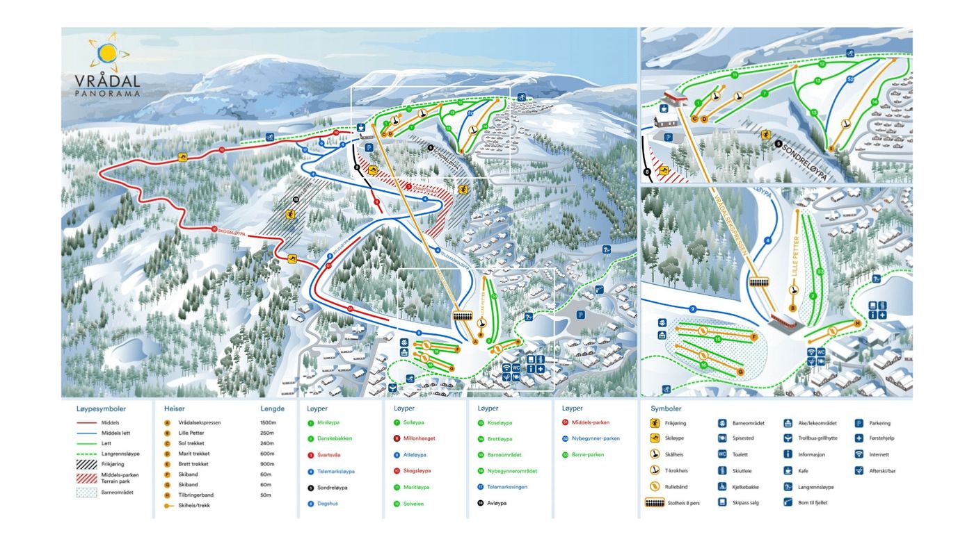 piste map for Vrådal