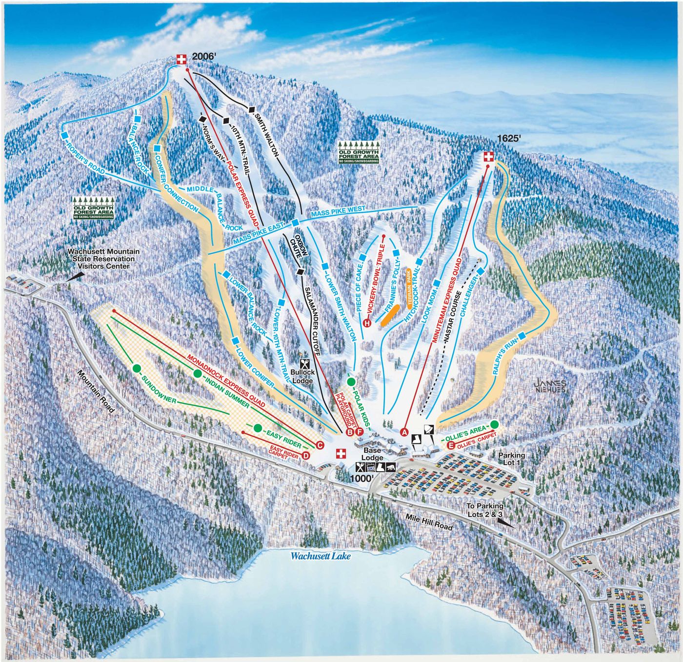 piste map for Wachusett Mountain Ski Area