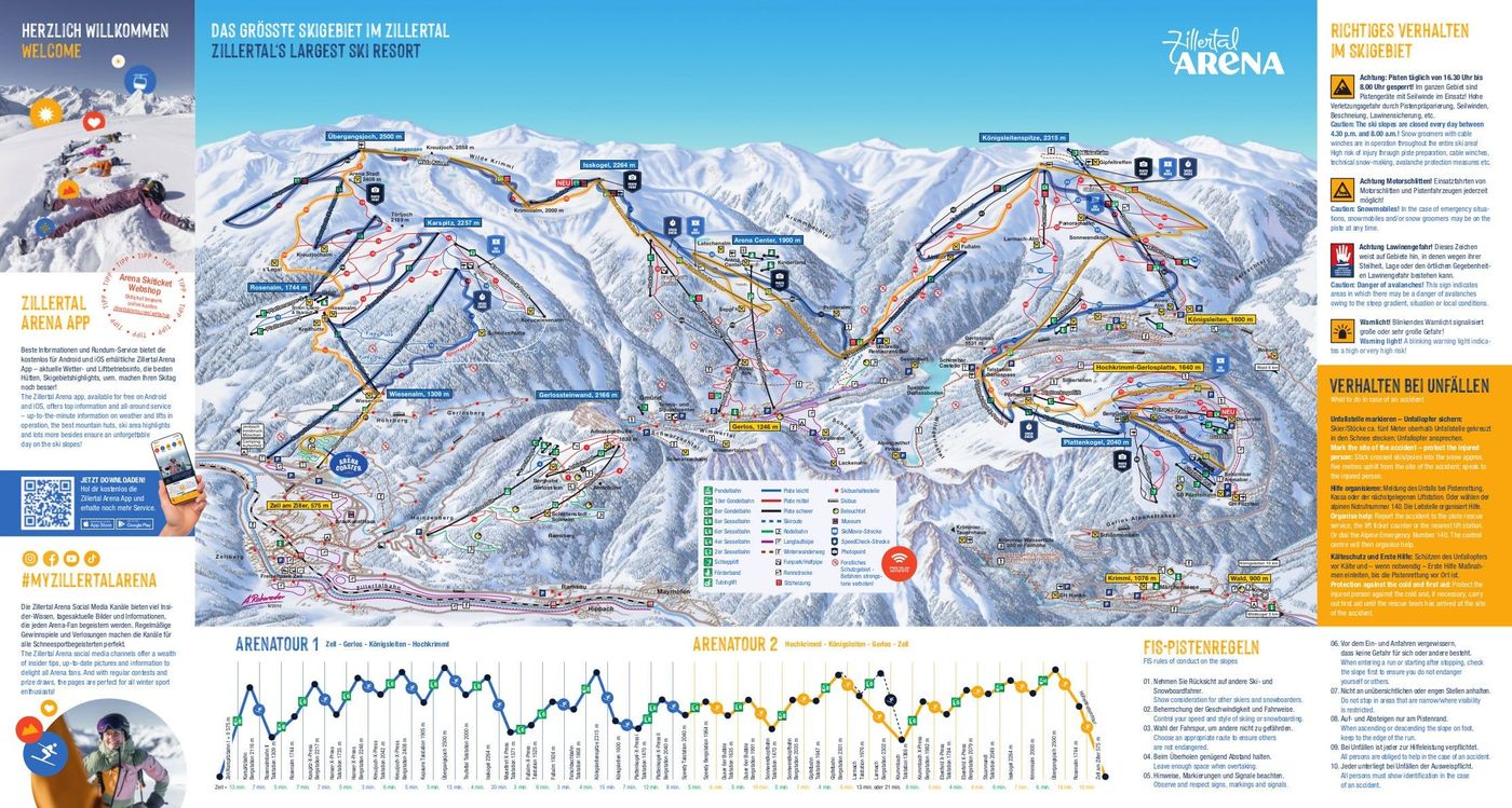 piste map for Wald - Königsleiten - Zillertal Arena