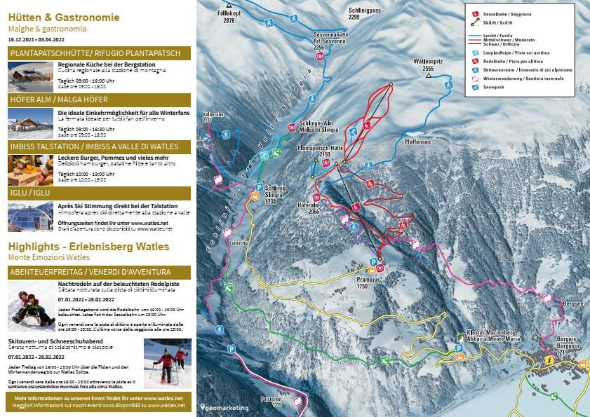 piste map for Watles