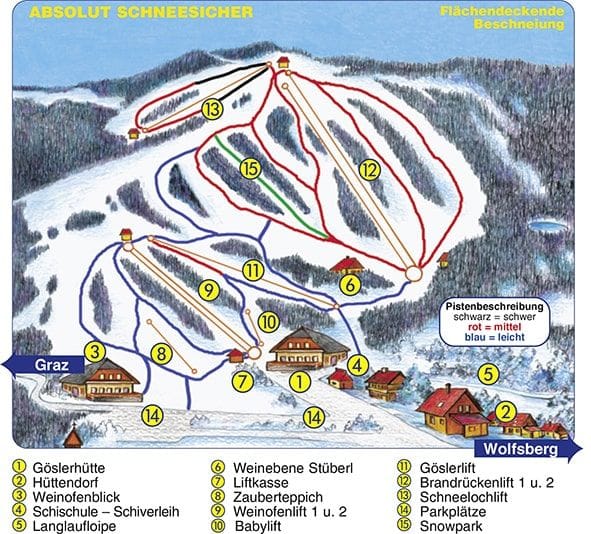 piste map for Weinebene