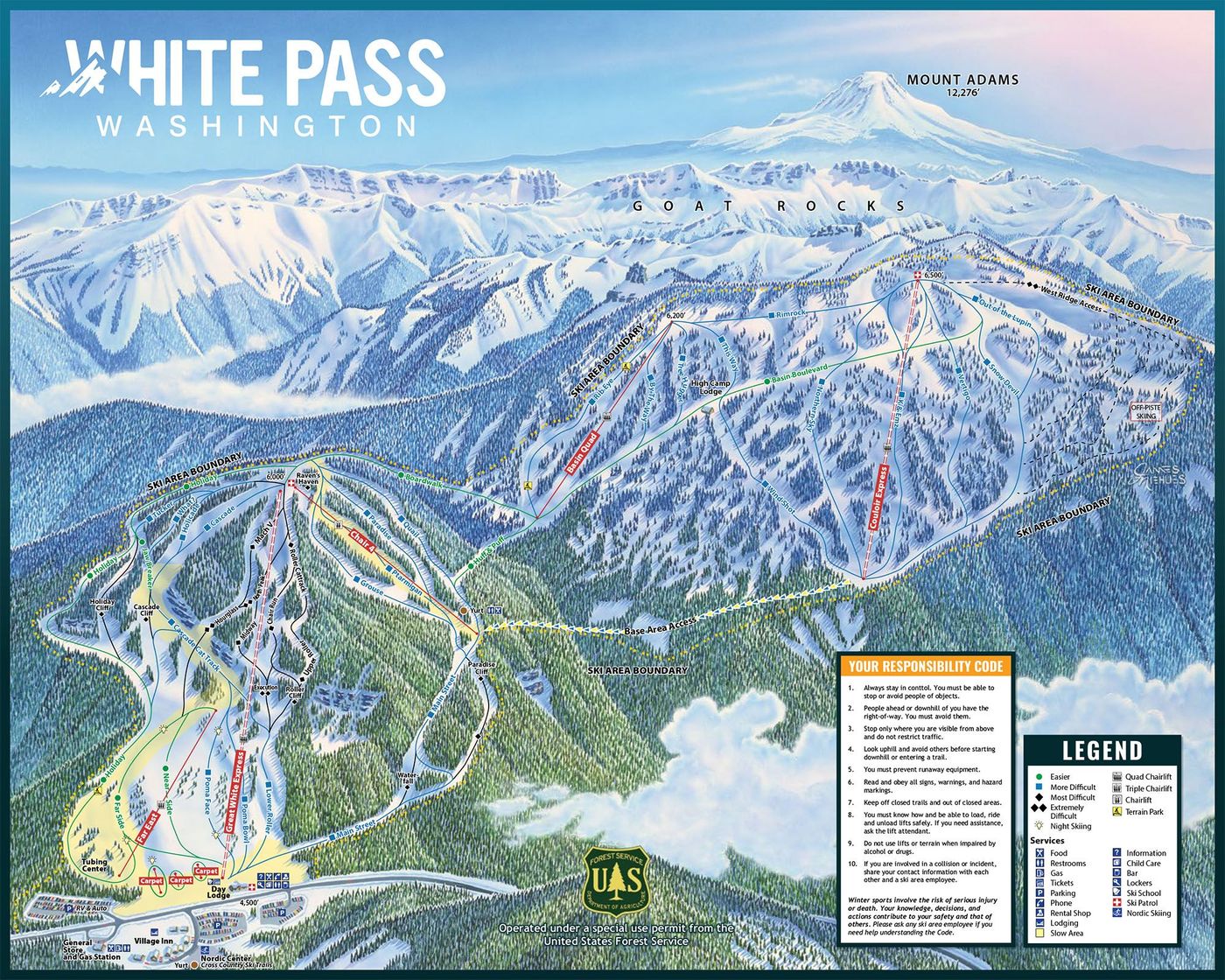 piste map for White Pass