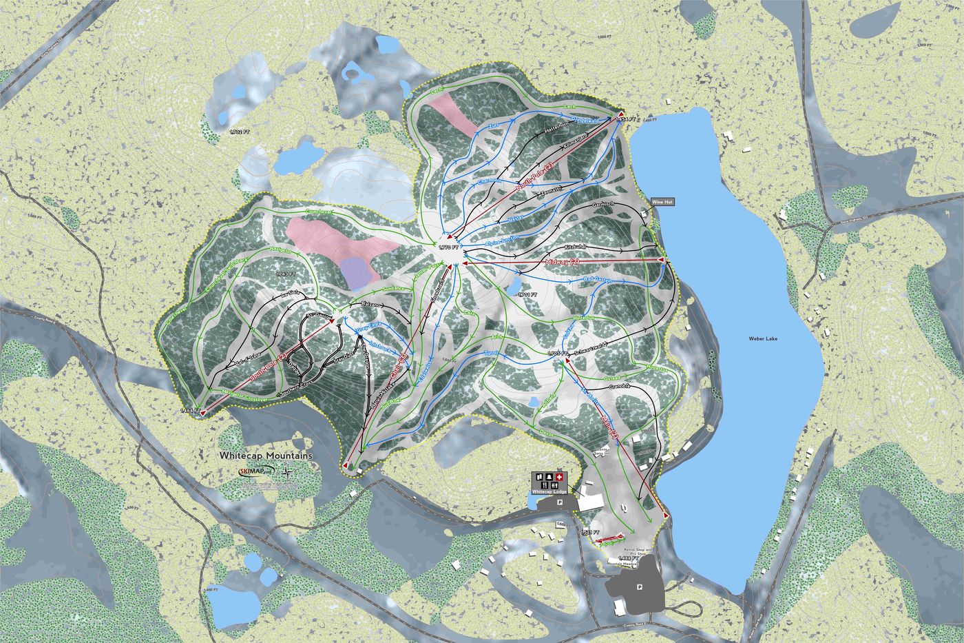 piste map for Whitecap Mountain