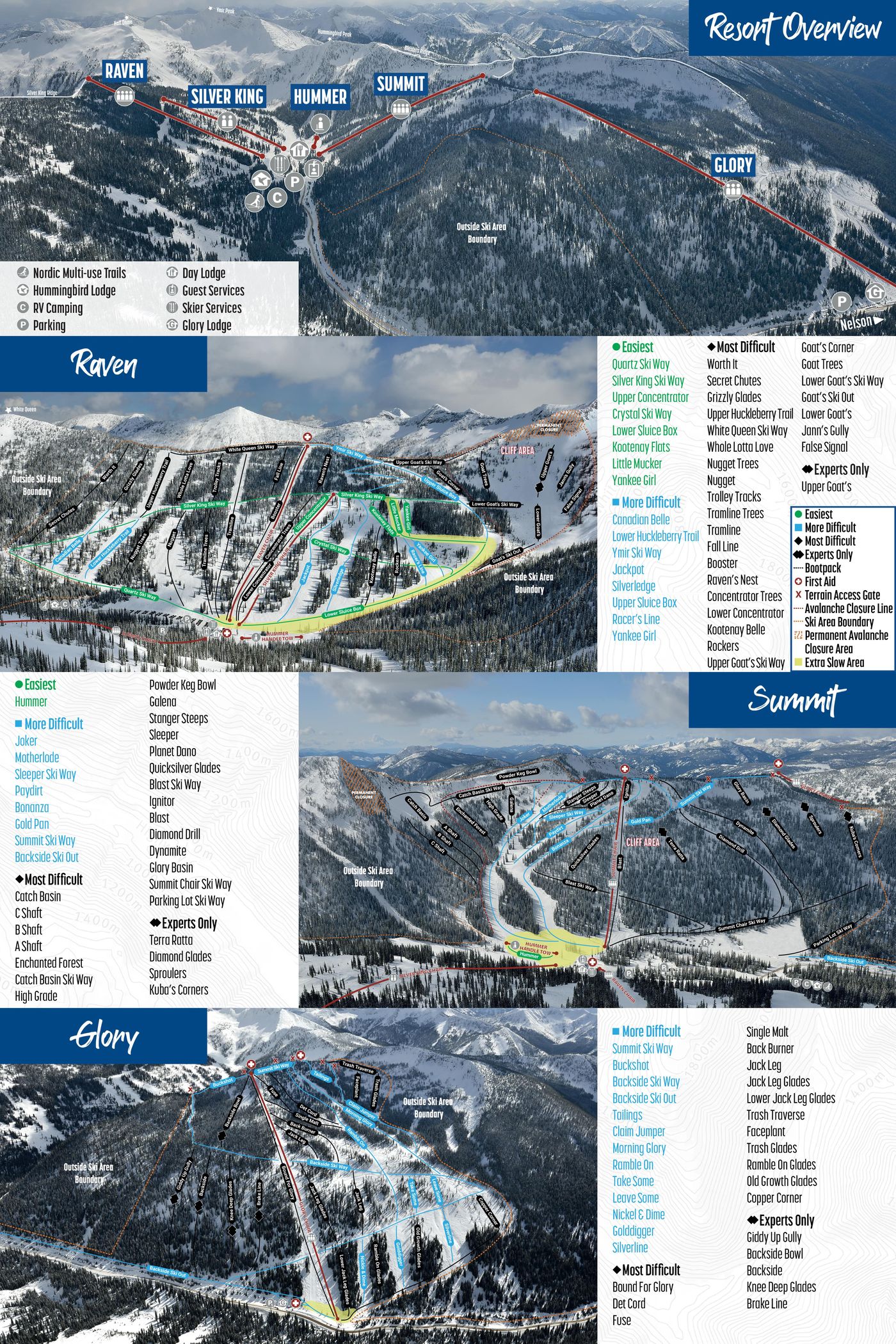 piste map for Whitewater Ski Resort