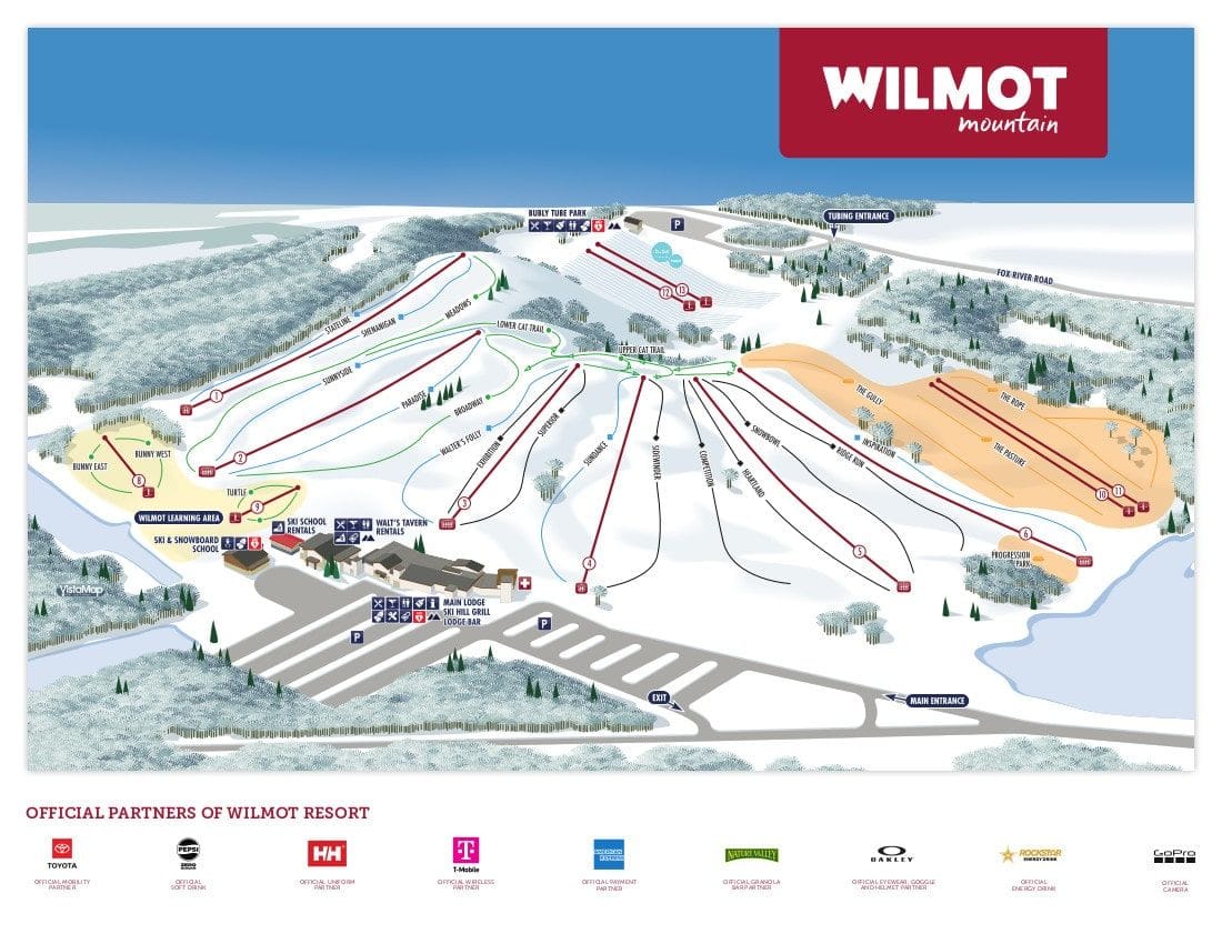 piste map for Wilmot Mountain