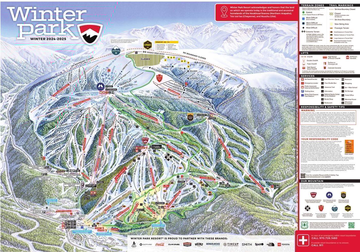 piste map for Winter Park
