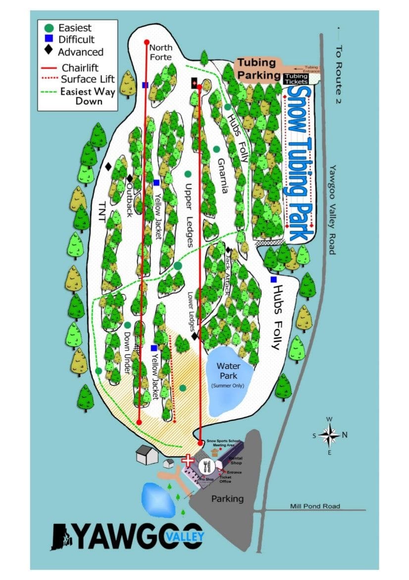 piste map for Yawgoo Valley