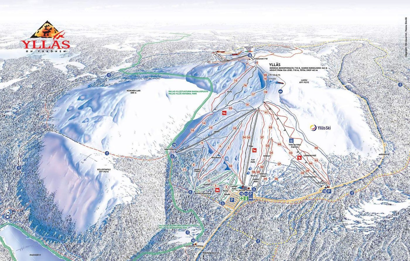 piste map for Ylläs