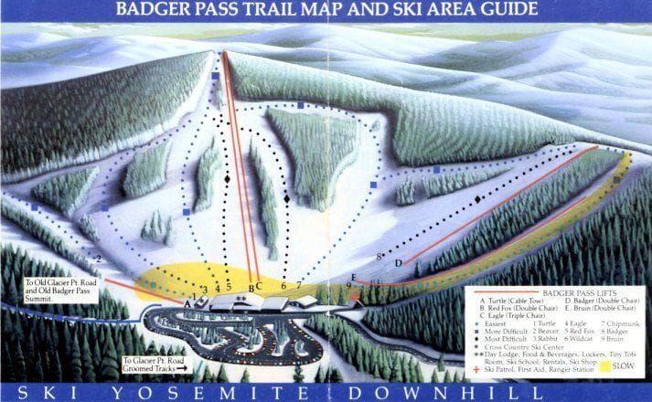 piste map for Yosemite Ski & Snowboard Area