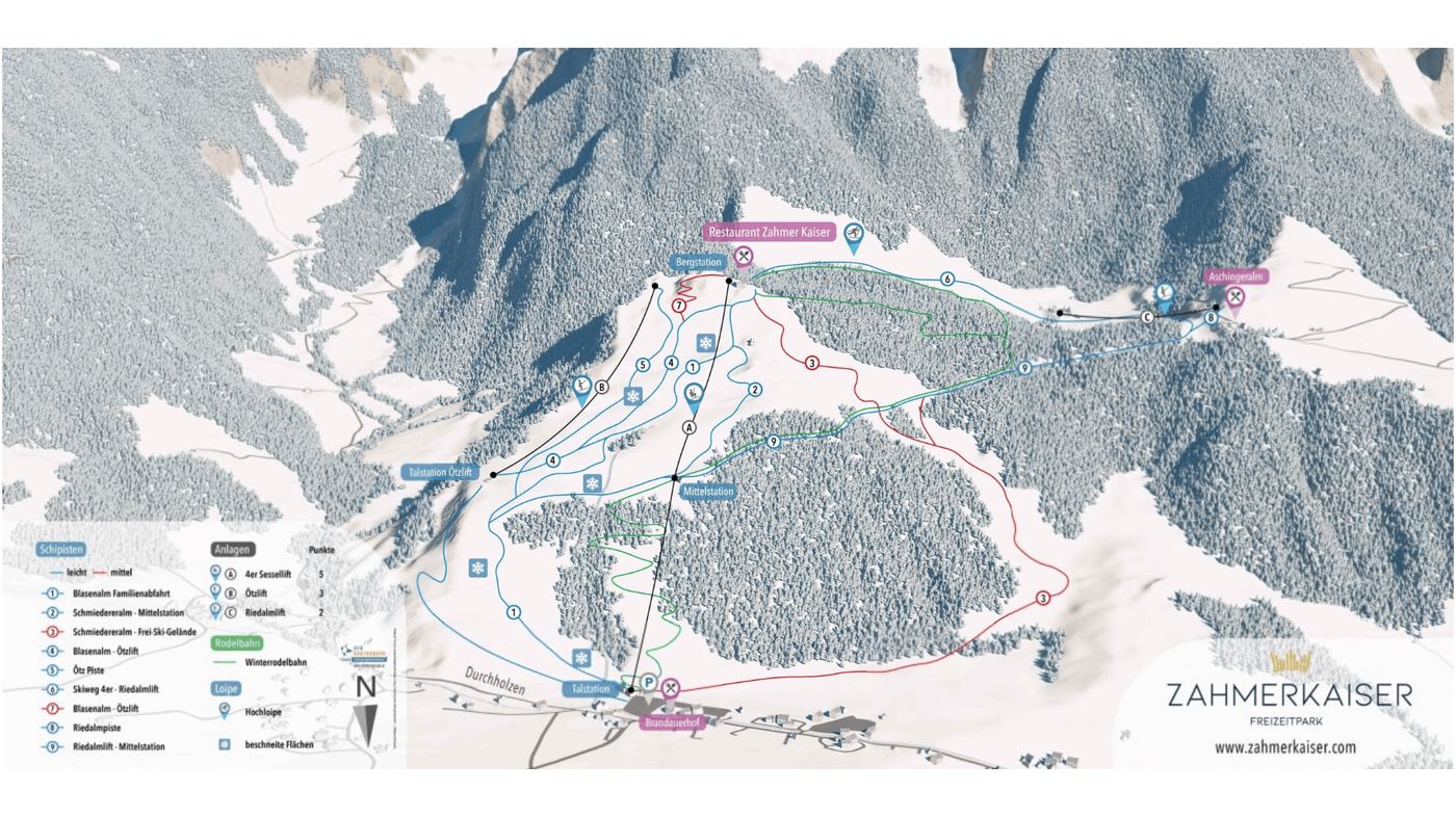 piste map for Zahmer Kaiser - Walchsee