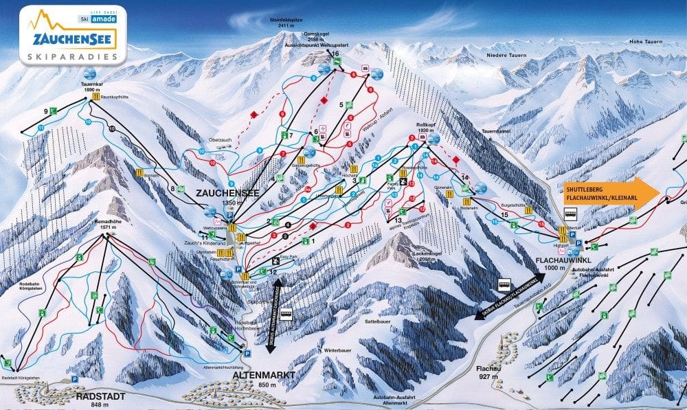 piste map for Zauchensee